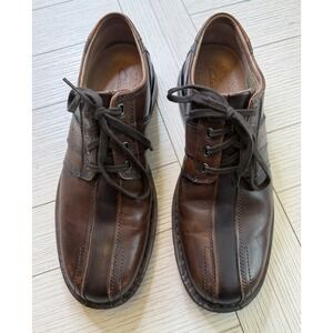 CLARKS Touareg Men 12 M Brown Leather Bicycle Toe Oxford Casual Shoes 70852 EUC